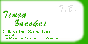 timea bocskei business card